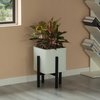 Vintiquewise Indoor and Outdoor White Iron Planting Box with Black Wooden Frame, Large Planter QI004170.L